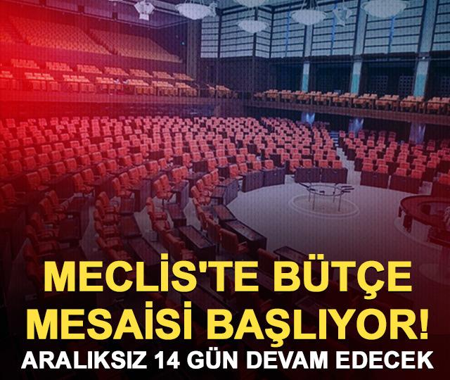 Meclis'te bütçe mesaisi başlıyor! Aralıksız 14 gün devam edecek