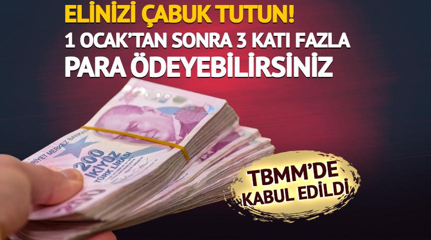 1 Ocak'a kadar başvurmayan tapu sahibi 3 katını ödeyecek