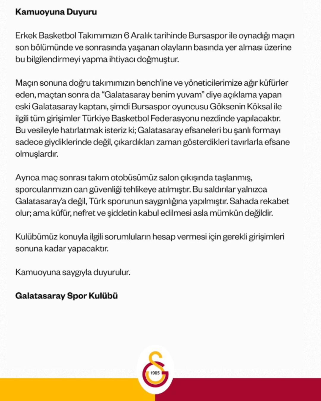 Galatasaray dan eski kaptanı için şok suçlama! Küfür gerilimi büyüyor... Göksenin Köksal dan açıklama 4