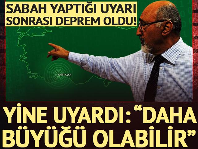 Sabah yaptığı uyarı sonrası deprem olmuştu! Prof. Dr. Osman Bektaş yine uyardı