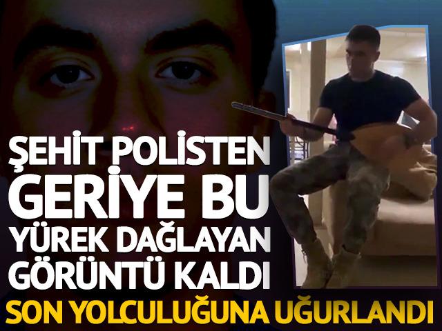 Şehit polisten geriye bu y&uuml;rek dağlayan g&ouml;r&uuml;nt&uuml; kaldı