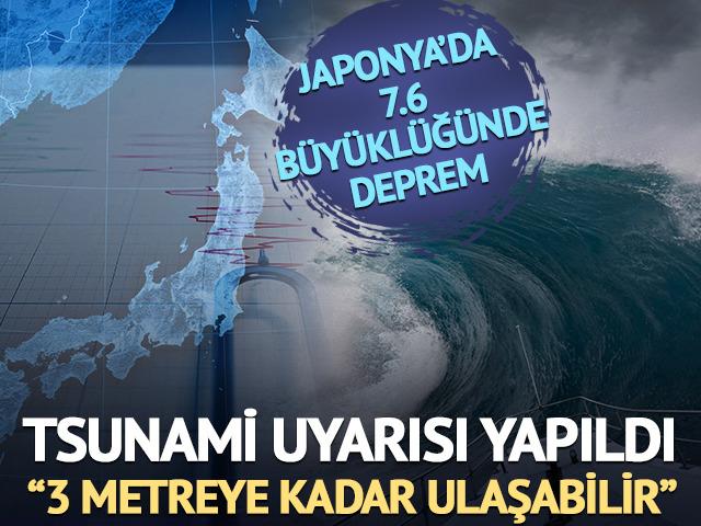 Japonya a&ccedil;ıklarında 7.6 b&uuml;y&uuml;kl&uuml;ğ&uuml;nde deprem! Tsunami uyarısı yapıldı