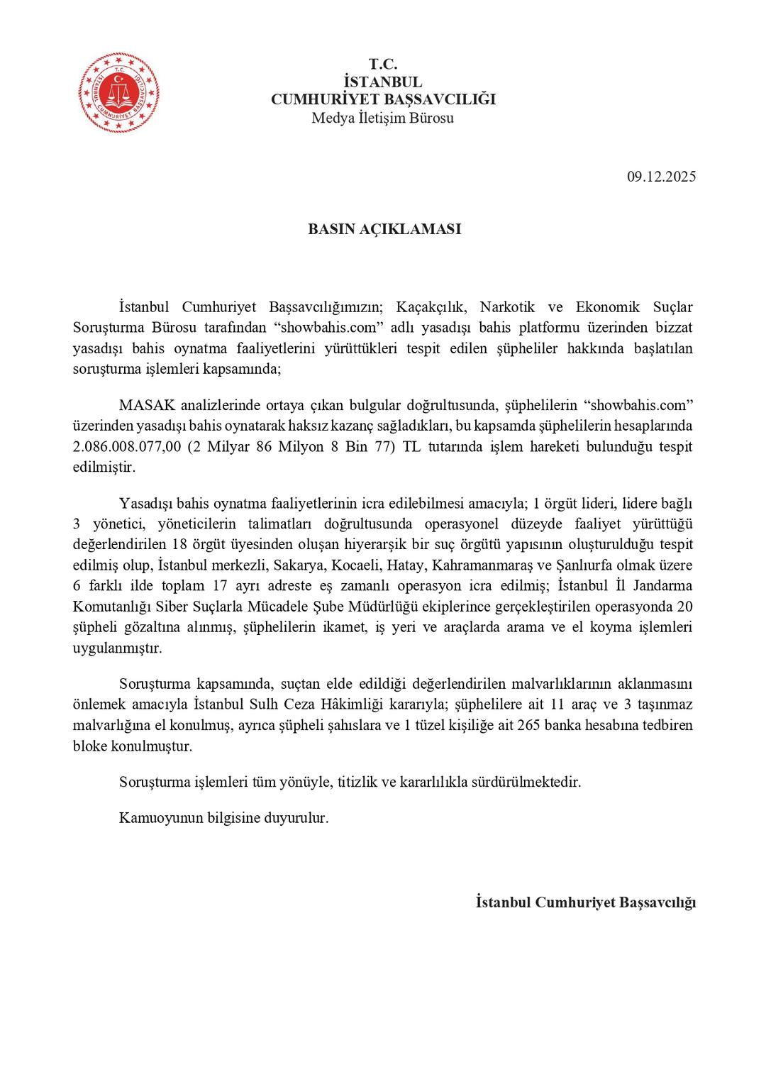 Showbahis çetesi çökertildi! Yasa dışı bahis operasyonu: 2 milyar TL ye el konuldu 3