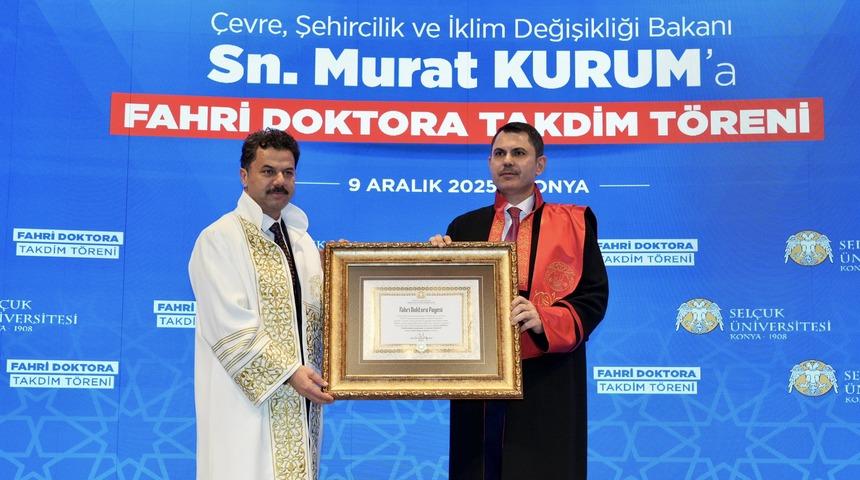 Bakan Kurum’a Selçuk Üniversitesi’nden fahri doktora ünvanı