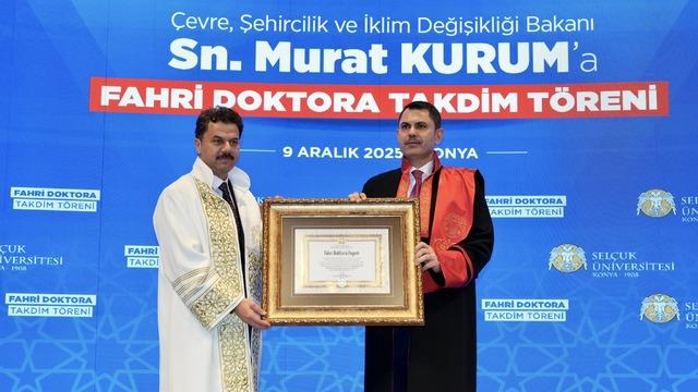 Bakan Kurum’a Selçuk Üniversitesi’nden fahri doktora ünvanı