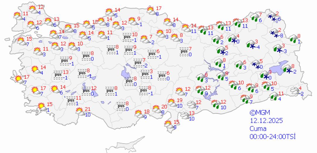 Meteoroloji il il duyurdu: Kuvvetli sağanak ve kar yağışına dikkat! İşte haritalı hava durumu... 5