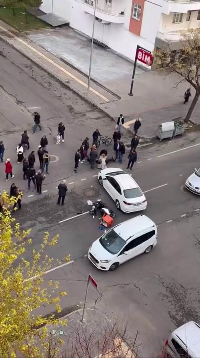 Diyarbakır’da otomobilin çarptığı motosikletli kurye yaralandı 2