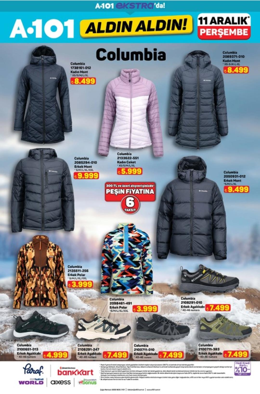 A101 e Columbia mont çeşitleri geliyor! 11 Aralık 2025 A101 katalog yayında! 19