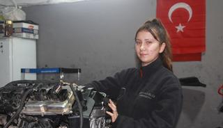 17 yaşındaki Dilem, sanayinin tek kız çırağı