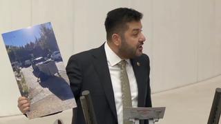 CHP'li Yazgan'ın Meclis'teki konuşması gündem oldu! AK Parti sıralarına fotoğrafı gösterip sordu: Burası neresi biliyor musunuz?