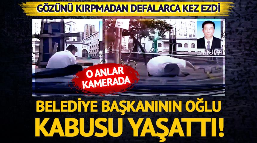 Belediye başkanının oğlu aracıyla bir kişiyi defalarca kez ezdi! Korkun&ccedil; g&ouml;r&uuml;nt&uuml;ler