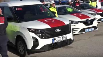 Burdur'da jandarma ve emniyet teşkilatına 56 yeni araç