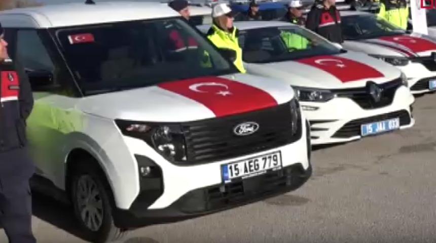 Burdur'da jandarma ve emniyet teşkilatına 56 yeni araç