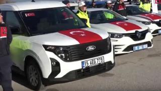 Burdur'da jandarma ve emniyet teşkilatına 56 yeni araç