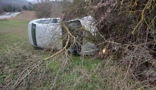 Bolu’da takla atan otomobil metrelerce sürüklendi