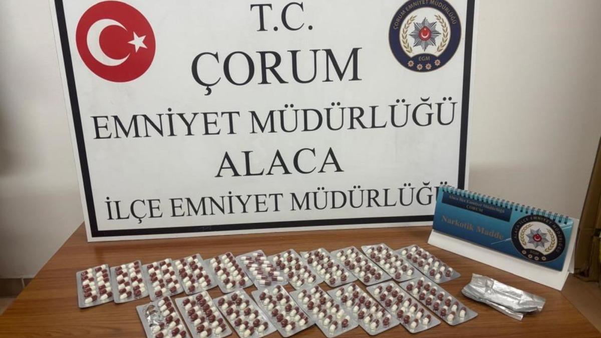 Çorum'da 266 adet sentetik ecza hapı ele geçirildi: 1 gözaltı