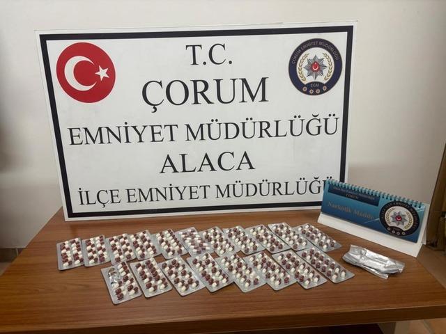 Çorum'da 266 adet sentetik ecza hapı ele geçirildi: 1 gözaltı