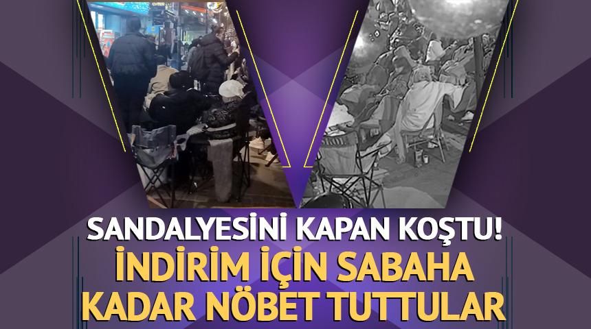 Sandalyesini kapan koştu! İndirim için sabaha kadar nöbet tuttular