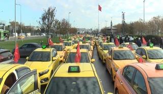  İstanbul'da taksicilerden 'korsana' karşı konvoylu eylem
