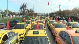  İstanbul'da taksicilerden korsan taşımacılığa karşı konvoylu eylem