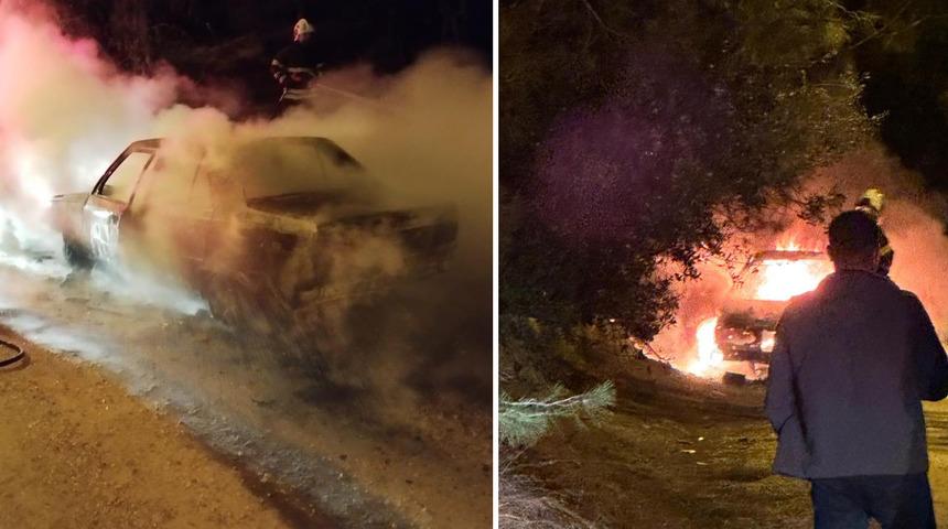 Otomobil patladı, feci şekilde can verdi