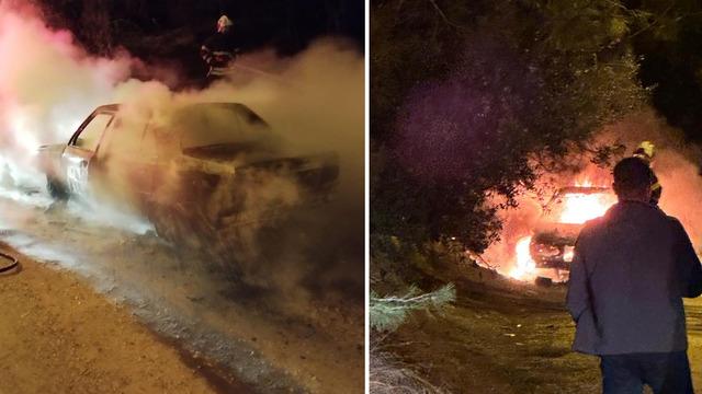 Otomobil patladı, feci şekilde can verdi