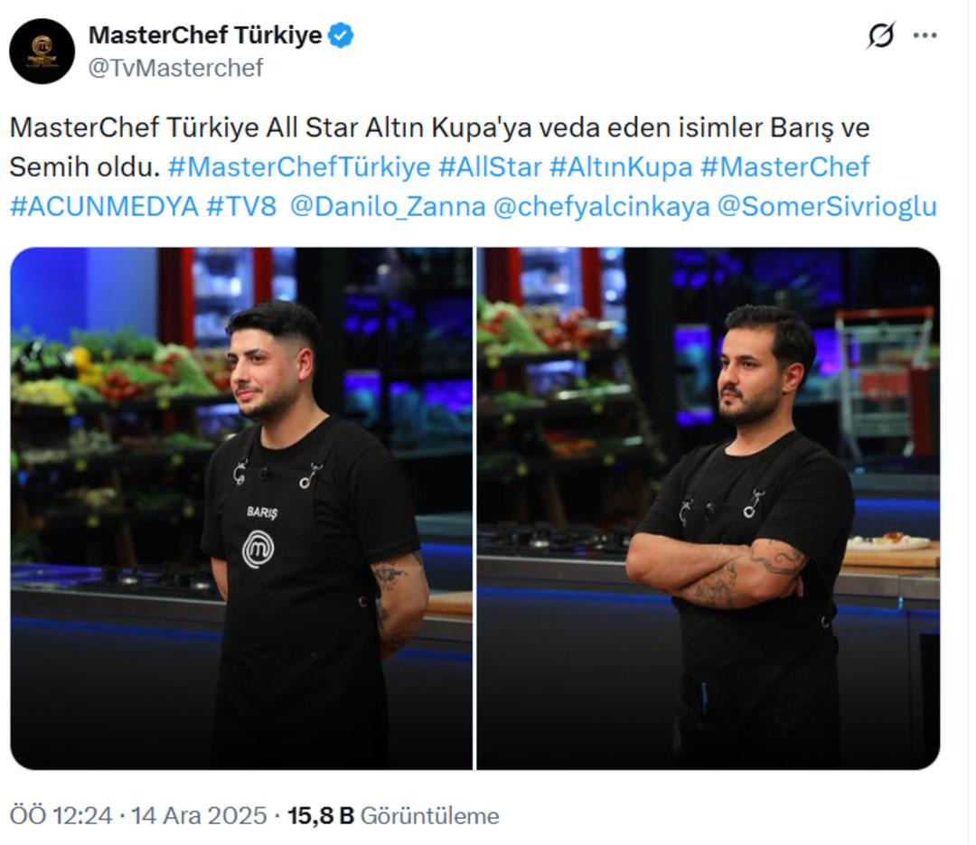 13 Aralık ta MasterChef Altın Kupa da kim elendi? "Elenmek için kötü yaptı" 1