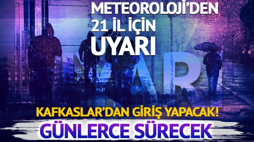 Kafkaslar’dan giriş yapacak! Kar yağışı günlerce sürecek