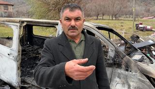 Köye kabusu yaşatıp, muhtarın araçlarını yaktılar