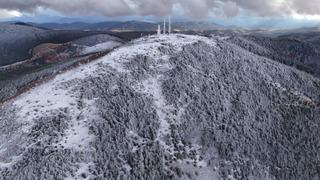 Samsun'da 1650 rakımlı Dürtmen Dağı'nda kar etkili oldu