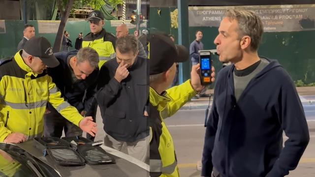 Polis durdurdu, Başbakan ve Bakan falan dinlemedi: Kyriakos Mitsotakis'e alkolmetre üfletti!