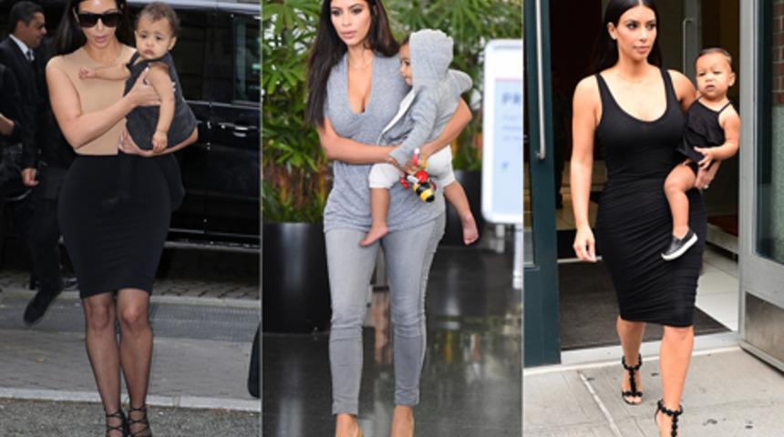 Kim Kardashian ve North West'in anne kız uyumu