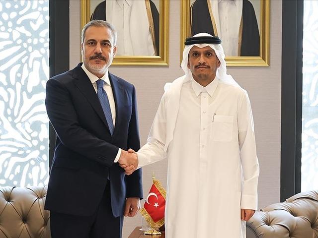 Katarlı mevkidaşıyla Gazze Barış Planı'nı g&ouml;r&uuml;şt&uuml;