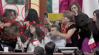 Meksika meclisinde saç saça baş başa kavga! Kadın üyeleri gören inanamadı