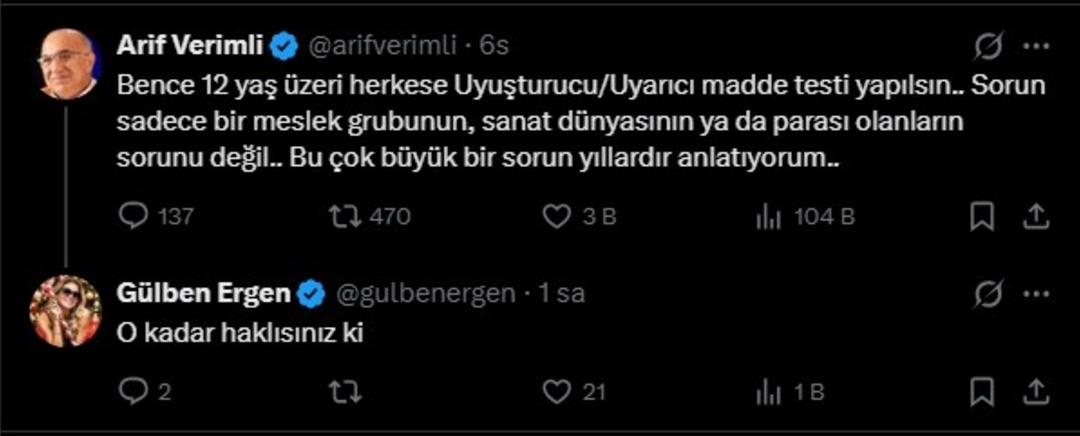 Arif Verimli den dikkat çeken Uyuşturucu çıkışı: "12 yaş üzeri herkese test yapılsın" 3