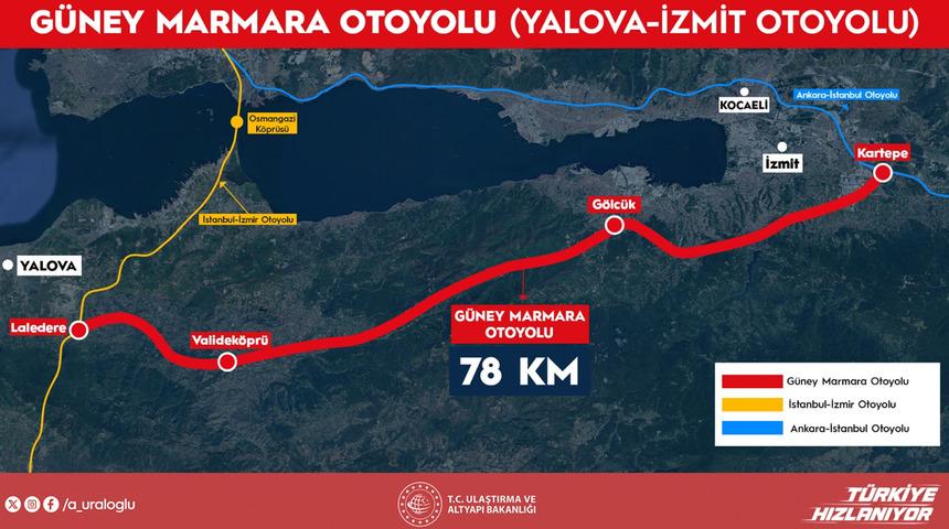 Yeni otoyol geliyor! Yalova-İzmit arasında tam 78 kilometre... Bakan Uraloğlu: 8 t&uuml;nel, 9 viyad&uuml;k, 51 k&ouml;pr&uuml; olacak