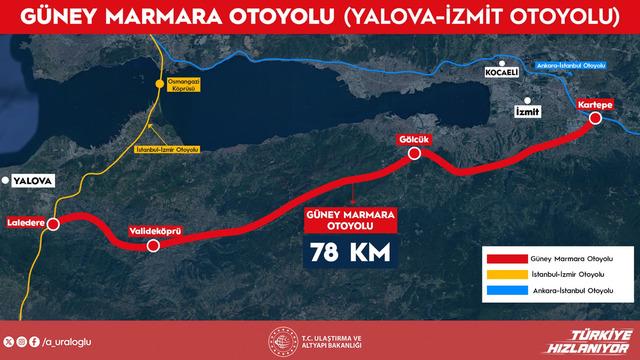 Yeni otoyol geliyor: Güney Marmara Otoyolu! Yalova-İzmit arasında tam 78 kilometre