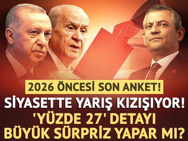 2026 &ouml;ncesi son anket! CHP ile AK Parti arasındaki yarış kızışıyor! 'Y&uuml;zde 27' detayı b&uuml;y&uuml;k s&uuml;rpriz yapar mı?