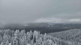 Karla kaplanan Ilgaz Dağı havadan görüntülendi