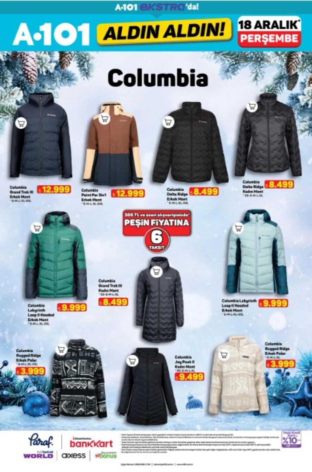 A101 e Columbia mont çeşitleri geliyor! 18 Aralık 2025 A101 katalog yayınlandı 27