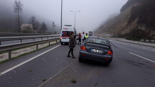 Samsun’da otomobil bariyere çarptı: 1 yaralı