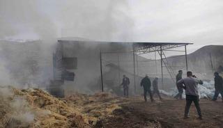 Malatya&rsquo;da besi &ccedil;iftliğinde yangın