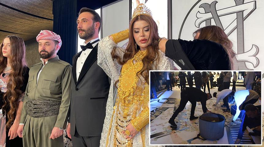 Barzani ailesiyle İzol Aşireti evliliği! Geline kilolarca altın takıldı, d&uuml;ğ&uuml;nde deste deste para sa&ccedil;ıldı 