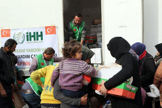 İHH'den Afrin'deki mağdur ailelere yardım yardım