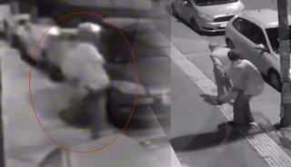 Esenyurt'ta alkoll&uuml; kadın, yaşlı adamı acımasızca darbetti! O anlar saniye saniye kamerada