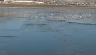 Van'daki Sıhke G&ouml;l&uuml;'n&uuml;n y&uuml;zeyi kısmen buzla kaplandı