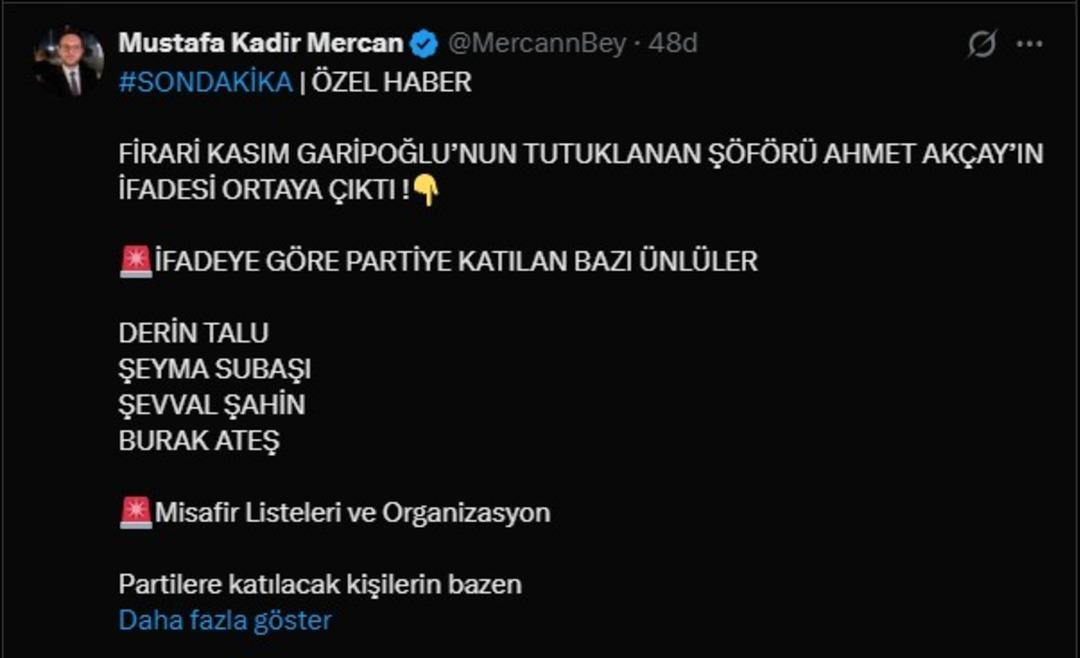 Kasım Garipoğlu nun şof&ouml;r&uuml;n&uuml;n ifadesi ortaya &ccedil;ıktı! Partiye katılan &uuml;nl&uuml; isimleri a&ccedil;ıkladı, eskort iddiasında bulundu 3