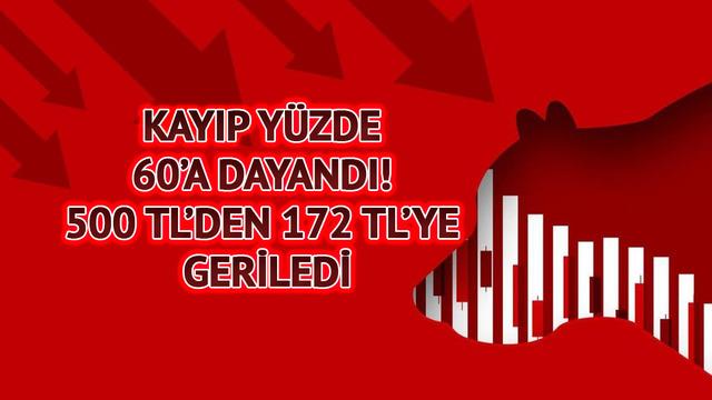 Kayıp y&uuml;zde 60&rsquo;a dayandı! 500 TL&rsquo;den 172 TL&rsquo;ye geriledi