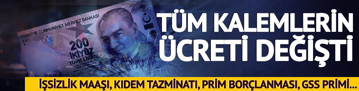 Asgari &uuml;cret belli oldu! T&uuml;m kalemlerin &uuml;creti değişti