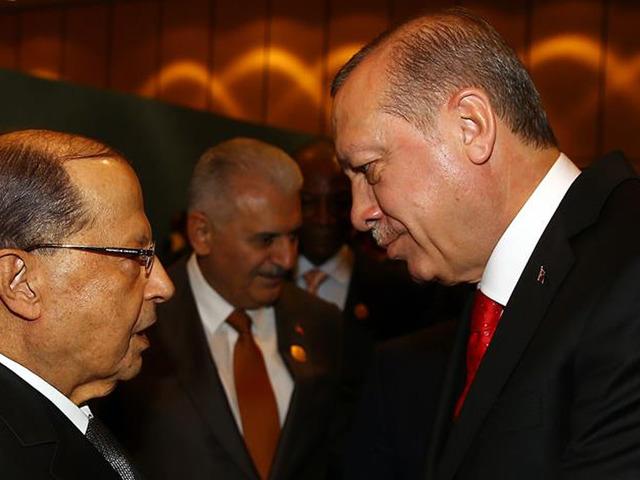 Cumhurbaşkanı Erdoğan, L&uuml;bnan Cumhurbaşkanı ile g&ouml;r&uuml;şt&uuml;
